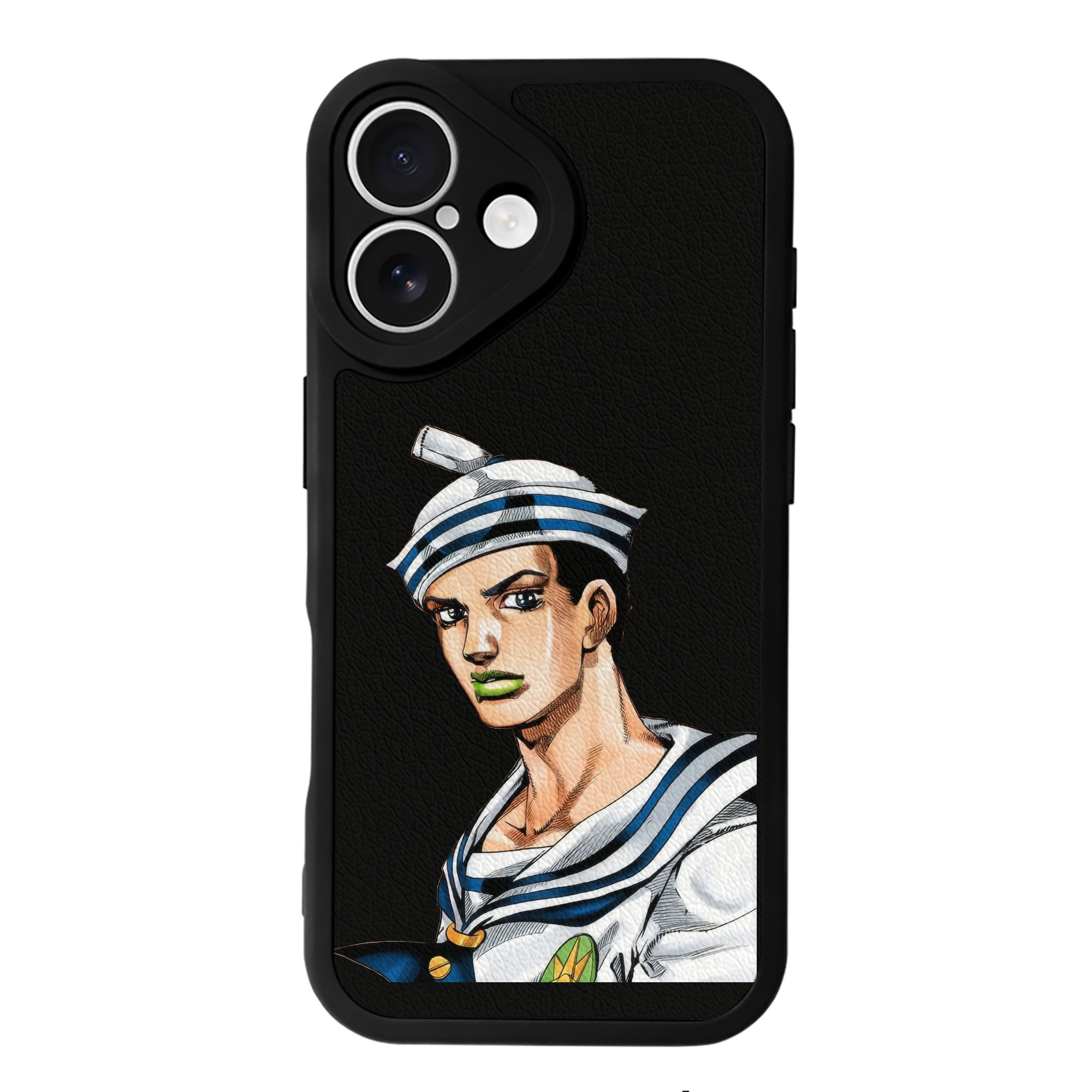 （画像用） ジョジョの奇妙な冒険 東方定助 JoJo's Bizarre Adventure Higashikata Josuke 【iPhone 16シリーズ対応】シリコンスマホケース（レザー調） 材質：シリコン